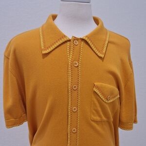 Men's Mustard Yellow Button-Up Shirt